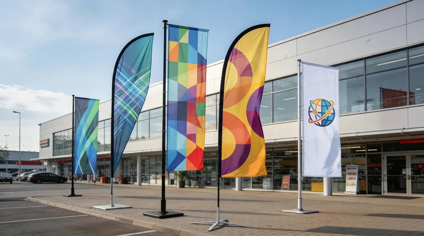 Proces druku i produkcji flag reklamowych